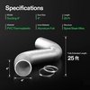 image:imageVIVOSUN 2Pack 4 Inch 25 Feet Flex Air Aluminum Ducting Dryer Flexible Vent Hose for HVAC Ventilation with Four 4 Inch Stainless Steel Clamps4 x 25FT