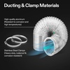 image:imageVIVOSUN 2Pack 4 Inch 25 Feet Flex Air Aluminum Ducting Dryer Flexible Vent Hose for HVAC Ventilation with Four 4 Inch Stainless Steel Clamps6 x 25FT