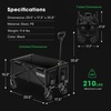 image:imageVIVOSUN Collapsible Folding Wagon Outdoor Utility with AllTerrain Wheels Adjustable Handle Cup Holders amp Side Pockets for Camping Shopping Garden 210Lbs Capacity BlackBlack