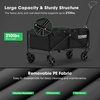 image:imageVIVOSUN Collapsible Folding Wagon Outdoor Utility with AllTerrain Wheels Adjustable Handle Cup Holders amp Side Pockets for Camping Shopping Garden 210Lbs Capacity BlackBlack