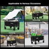 image:imageVIVOSUN Collapsible Folding Wagon Outdoor Utility with AllTerrain Wheels Adjustable Handle Cup Holders amp Side Pockets for Camping Shopping Garden 210Lbs Capacity BlackBlack