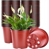 image:imageVIVOSUN 50 Pcs 6 Inch Plastic Plant Nursery Pots Seed Starting Pot Flower Plant Container for Seedlings Cuttings Transplanting4 inch