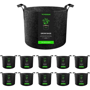image:imageVIVOSUN 10Pack 10 Gallon Grow Bags Reinforced Planter Fabric Pots for Gardening Black1 Gallon