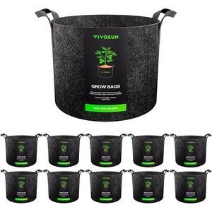 image:imageVIVOSUN 10Pack 10 Gallon Grow Bags Reinforced Planter Fabric Pots for Gardening Black15 Gallons