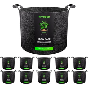 image:imageVIVOSUN 10Pack 10 Gallon Grow Bags Reinforced Planter Fabric Pots for Gardening Black2 Gallons