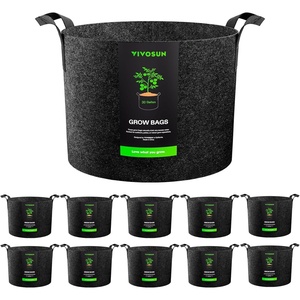 image:imageVIVOSUN 10Pack 10 Gallon Grow Bags Reinforced Planter Fabric Pots for Gardening Black30 Gallons