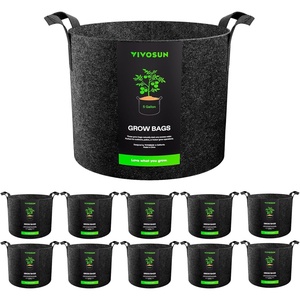 image:imageVIVOSUN 10Pack 10 Gallon Grow Bags Reinforced Planter Fabric Pots for Gardening Black5 Gallons