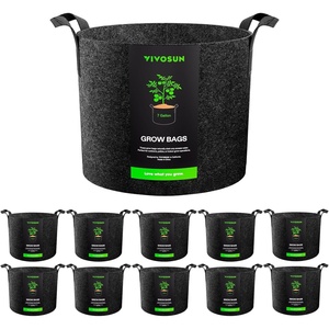 image:imageVIVOSUN 10Pack 10 Gallon Grow Bags Reinforced Planter Fabric Pots for Gardening Black7 Gallons