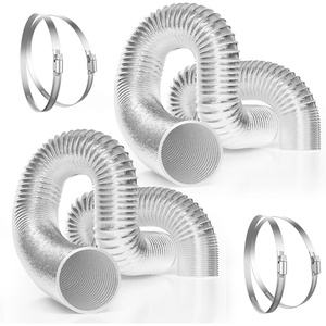 image:imageVIVOSUN 2Pack 4 Inch 25 Feet Flex Air Aluminum Ducting Dryer Flexible Vent Hose for HVAC Ventilation with Four 4 Inch Stainless Steel Clamps4 x 25FT