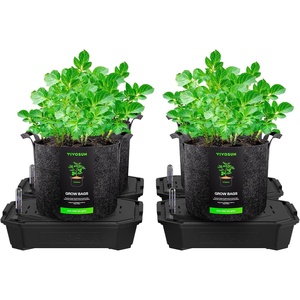 image:imageVIVOSUN 4Pack FlexFeed SelfWatering Pots Auto Irrigation Fabric Pot Base with Water Meter amp Maintenance Window for Use IndoorsOutdoors in Grow Tents Greenhouses Gardens4Pack Pots with Bags