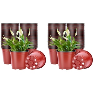 image:imageVIVOSUN 50 Pcs 6 Inch Plastic Plant Nursery Pots Seed Starting Pot Flower Plant Container for Seedlings Cuttings Transplanting4 inch Pack of 2