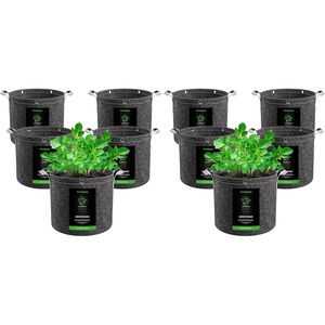 image:imageVIVOSUN 5Pack 10 Gallon Grow Bags 500G Thick Nonwoven Fabric Pots with Strap Handles MultiPurpose Rings for Low Stress Plant Training Fruits Vegetables and Flowers3 Gal Pack of 2