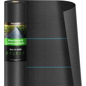 image:imageVIVOSUN Premium Weed Barrier Landscape Fabric Heavy Duty 3ftx100ft 5oz DoubleLayered Weed Control Mat with High Permeability Commercial Ground Cover Easy Set up amp Superior Weed Control3100FT