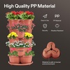 image:imageVIVOSUN 2Pack 5 Tier Vertical Gardening Stackable Planter for Strawberries Flowers Herbs Vegetables BrownBrown