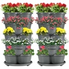 image:imageVIVOSUN 2Pack 5 Tier Vertical Gardening Stackable Planter for Strawberries Flowers Herbs Vegetables BrownGray