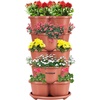 image:imageVIVOSUN 2Pack 5 Tier Vertical Gardening Stackable Planter for Strawberries Flowers Herbs Vegetables BrownBrown