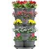 image:imageVIVOSUN 2Pack 5 Tier Vertical Gardening Stackable Planter for Strawberries Flowers Herbs Vegetables BrownGray