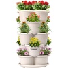 image:imageVIVOSUN 2Pack 5 Tier Vertical Gardening Stackable Planter for Strawberries Flowers Herbs Vegetables BrownIvory