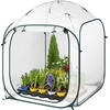 image:imageVIVOSUN 57x57x77 Inch Mini Walk in Green House with Window and Anchor Plant Garden Hot House 2 Tiers 8 Shelves 47 x 47 x 64 FTClear PVC