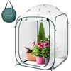 image:imageVIVOSUN 57x57x77 Inch Mini Walk in Green House with Window and Anchor Plant Garden Hot House 2 Tiers 8 Shelves 47 x 47 x 64 FTClear PVC