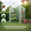 image:imageVIVOSUN 57x57x77 Inch Mini Walk in Green House with Window and Anchor Plant Garden Hot House 2 Tiers 8 Shelves 47 x 47 x 64 FTClear PVC