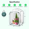 image:imageVIVOSUN 57x57x77 Inch Mini Walk in Green House with Window and Anchor Plant Garden Hot House 2 Tiers 8 Shelves 47 x 47 x 64 FTClear PVC