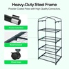 image:imageVIVOSUN 57x57x77 Inch Mini Walk in Green House with Window and Anchor Plant Garden Hot House 2 Tiers 8 Shelves 47 x 47 x 64 FTClear PVC