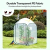 image:imageVIVOSUN 57x57x77 Inch Mini Walk in Green House with Window and Anchor Plant Garden Hot House 2 Tiers 8 Shelves 47 x 47 x 64 FTClear PVC