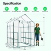 image:imageVIVOSUN 57x57x77 Inch Mini Walk in Green House with Window and Anchor Plant Garden Hot House 2 Tiers 8 Shelves 47 x 47 x 64 FTClear PVC