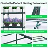 image:imageVIVOSUN 57x57x77 Inch Mini Walk in Green House with Window and Anchor Plant Garden Hot House 2 Tiers 8 Shelves 47 x 47 x 64 FTClear PVC