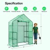 image:imageVIVOSUN 57x57x77 Inch Mini Walk in Green House with Window and Anchor Plant Garden Hot House 2 Tiers 8 Shelves 47 x 47 x 64 FTGreen PE