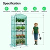 image:imageVIVOSUN 57x57x77 Inch Mini Walk in Green House with Window and Anchor Plant Garden Hot House 2 Tiers 8 Shelves 47 x 47 x 64 FTGreen PE