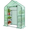 image:imageVIVOSUN 57x57x77 Inch Mini Walk in Green House with Window and Anchor Plant Garden Hot House 2 Tiers 8 Shelves 47 x 47 x 64 FTGreen PE