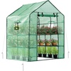 image:imageVIVOSUN 57x57x77 Inch Mini Walk in Green House with Window and Anchor Plant Garden Hot House 2 Tiers 8 Shelves 47 x 47 x 64 FTGreen PE