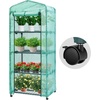 image:imageVIVOSUN 57x57x77 Inch Mini Walk in Green House with Window and Anchor Plant Garden Hot House 2 Tiers 8 Shelves 47 x 47 x 64 FTGreen PE