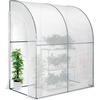 image:imageVIVOSUN 57x57x77 Inch Mini Walk in Green House with Window and Anchor Plant Garden Hot House 2 Tiers 8 Shelves 47 x 47 x 64 FTWhite PE