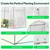image:imageVIVOSUN 57x57x77 Inch Mini Walk in Green House with Window and Anchor Plant Garden Hot House 2 Tiers 8 Shelves 47 x 47 x 64 FTWhite PE