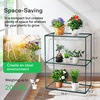 image:imageVIVOSUN 57x57x77 Inch Mini Walk in Green House with Window and Anchor Plant Garden Hot House 2 Tiers 8 Shelves 47 x 47 x 64 FTWhite PE