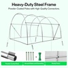 image:imageVIVOSUN 57x57x77 Inch Mini Walk in Green House with Window and Anchor Plant Garden Hot House 2 Tiers 8 Shelves 47 x 47 x 64 FTWhite PE
