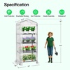 image:imageVIVOSUN 57x57x77 Inch Mini Walk in Green House with Window and Anchor Plant Garden Hot House 2 Tiers 8 Shelves 47 x 47 x 64 FTWhite PE