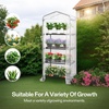 image:imageVIVOSUN 57x57x77 Inch Mini Walk in Green House with Window and Anchor Plant Garden Hot House 2 Tiers 8 Shelves 47 x 47 x 64 FTWhite PE