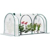 image:imageVIVOSUN 57x57x77 Inch Mini Walk in Green House with Window and Anchor Plant Garden Hot House 2 Tiers 8 Shelves 47 x 47 x 64 FTWhite PE