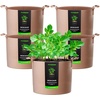image:imageVIVOSUN 5Pack 5 Gallon Grow Bags Heavy Duty 300G Thickened Nonwoven Plant Fabric Pots with HandlesTan