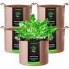 image:imageVIVOSUN 5Pack 5 Gallon Grow Bags Heavy Duty 300G Thickened Nonwoven Plant Fabric Pots with HandlesTan