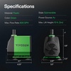 image:imageVIVOSUN 800GPH Submersible Pump3000LH 24W Ultra Quiet Water Fountain Pump with 10ft High Lift with 65ft Power Cord 3 Nozzles for Fish Tank Pond Aquarium Statuary Hydroponics Green
