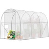 image:imageVIVOSUN 57x57x77 Inch Mini Walk in Green House with Window and Anchor Plant Garden Hot House 2 Tiers 8 Shelves 47 x 47 x 64 FTWhite PE