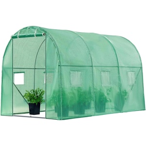 image:imageVIVOSUN 57x57x77 Inch Mini Walk in Green House with Window and Anchor Plant Garden Hot House 2 Tiers 8 Shelves 47 x 47 x 64 FTGreen PE