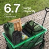 image:imageVIVOSUN Collapsible Folding Wagon 350 lb LoadBearing Outdoor Utility Cart with Silent Universal Wheels Cup Holders ampSide Pockets Adjustable Handle for Camping Garden Sports Picnic ShoppingGreen