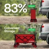 image:imageVIVOSUN Collapsible Folding Wagon 350 lb LoadBearing Outdoor Utility Cart with Silent Universal Wheels Cup Holders ampSide Pockets Adjustable Handle for Camping Garden Sports Picnic ShoppingRed