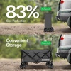 image:imageVIVOSUN Collapsible Folding Wagon 350 lb LoadBearing Outdoor Utility Cart with Silent Universal Wheels Cup Holders ampSide Pockets Adjustable Handle for Camping Garden Sports Picnic ShoppingGray